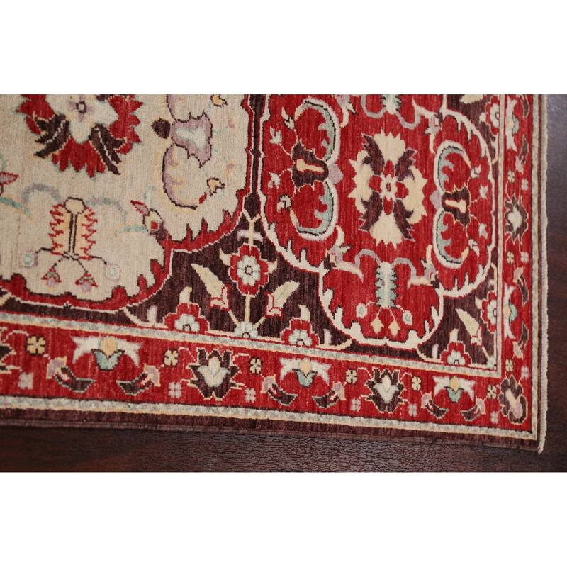 Hand Knotted Oriental 100% Wool Carpet Traditional Floral Brown Kazak Runner Rug - 8' 0'' X 2' 7''
