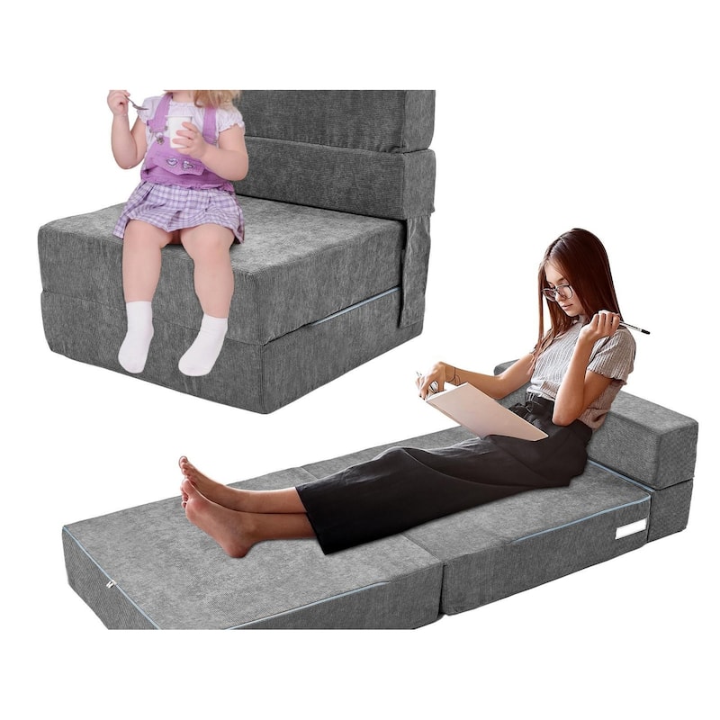 DoCred Kids Folding Sofa, Convertible Floor Mattress, Bed, Play Couch