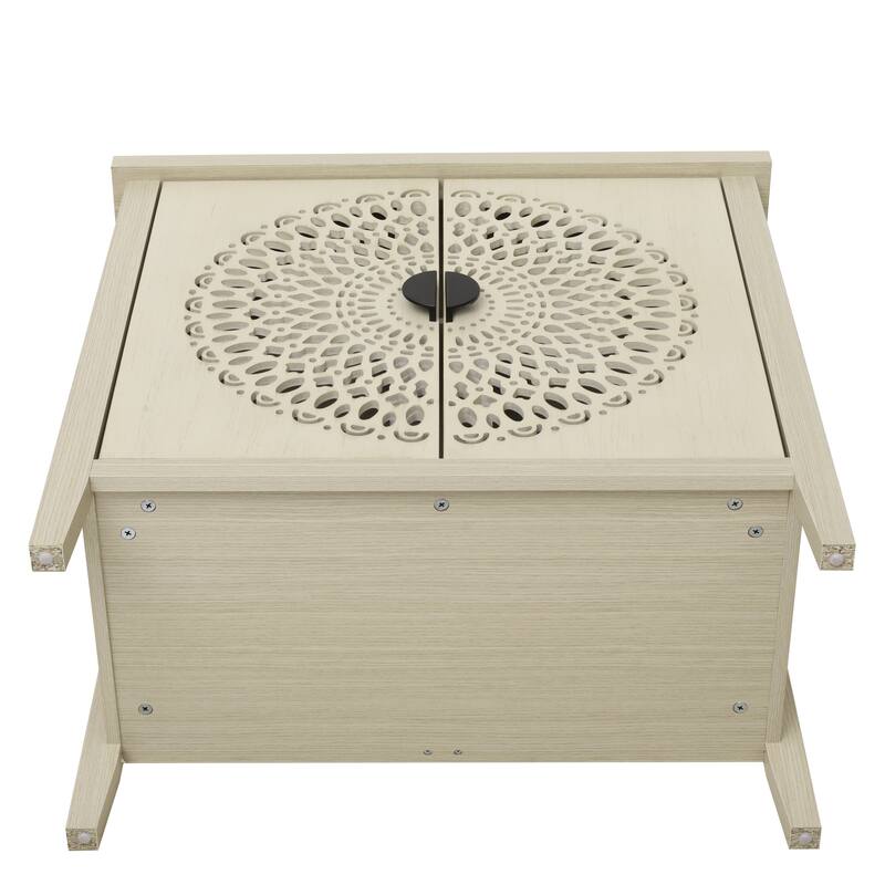 Waterproof Sideboard Buffet, Hollow-Carved 2 Door Accent Cabinet, Storage Cabinet with Adjustable Shelf