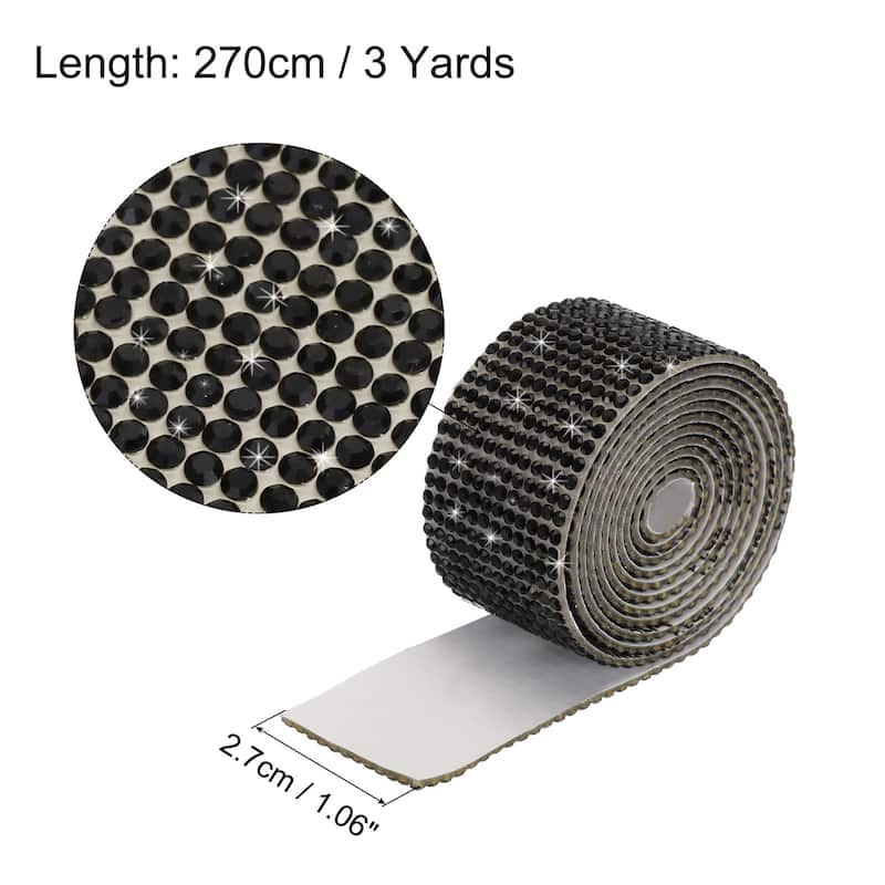 3Roll 3 Yards 8mm Diamond Ribbon White - Black - 27mm