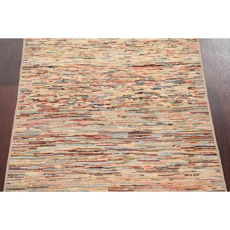 Striped Modern Gabbeh Kashkoli Oriental Area Rug Wool Handmade Carpet - 2'8" x 4'1"
