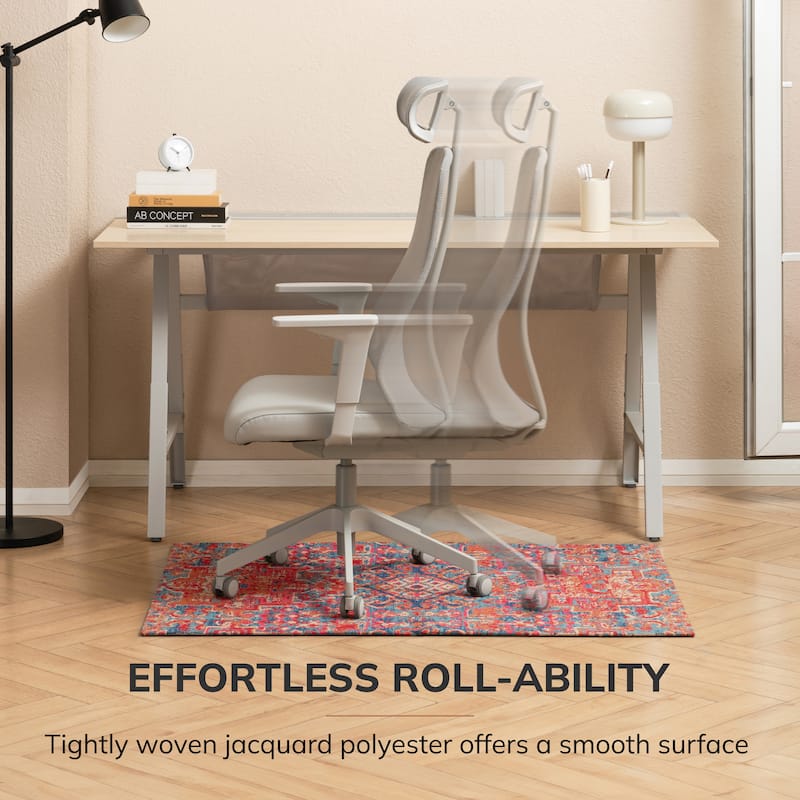 Jani 36"x48" Rug'd Chair Mat-Rug Style Office Chairmat for Carpet & Hard Floors| 0.5" Thick |Non-Slip, Foldable Desk Chair Mat
