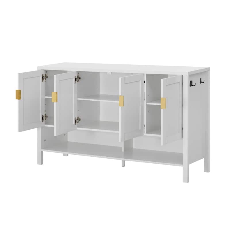 Abrail 4 Doors Storage Sideboard with Open Shelf and Adjustable Shelves