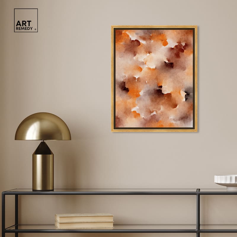 Art Remedy Dried Peach In Caramel Syrup Framed Watercolor Boho Abstracts