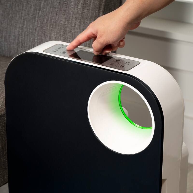 OVAL AIR 3-Stage H13 True HEPA 5-in-1 Air Purifier for Rooms up to 600 sq. ft. reduces Allergies, Asthma, Pets, Odor, Smoke
