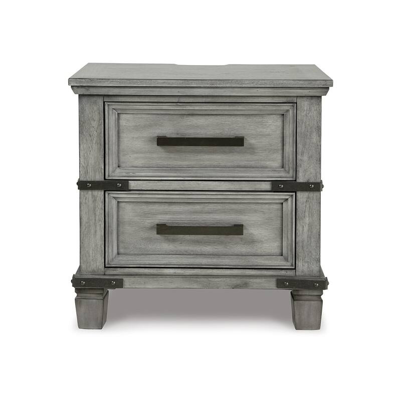 Zac 57 Inch Nightstand, 6 Drawers, Contemporary Metal Accents, Light Gray