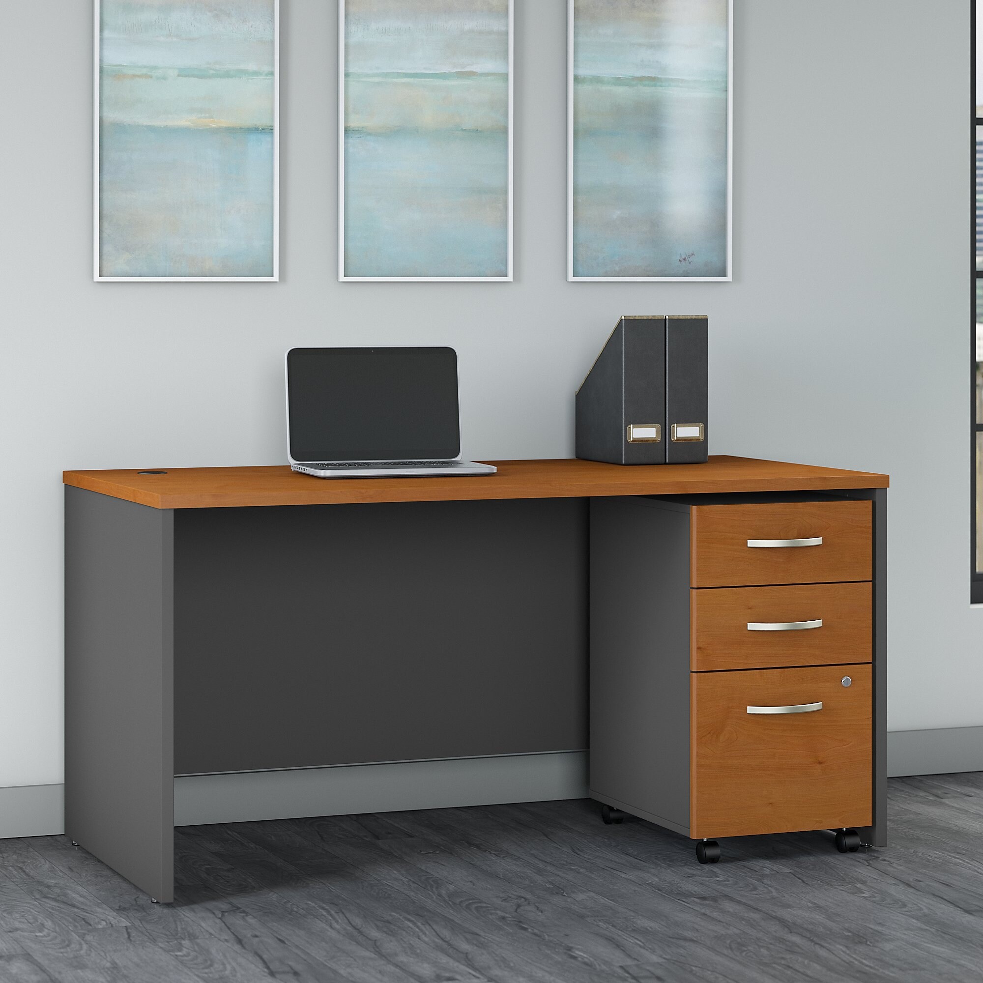 Series C Office Desk with 3-drawer Mobile Cabinet by Bush Business Furniture  - On Sale - Overstock - 31279894
