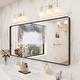 preview thumbnail 54 of 192, KIOTEE Modern Metal Frame Wall Mounted Bathroom Vanity Mirror with 5-year warranty 60x28 - Black