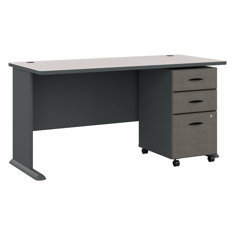 Series A 60W Desk with Mobile File Cabinet by Bush Business Furniture