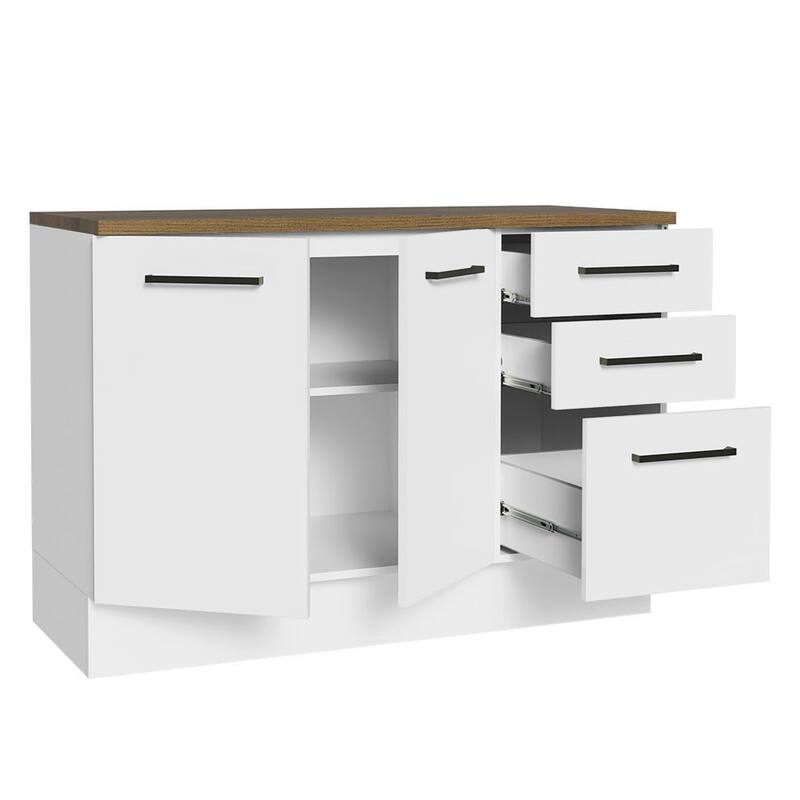 Madesa Heavy-Duty Garage Base Cabinet 47"x33", 2 Doors, 3 Drawers - White