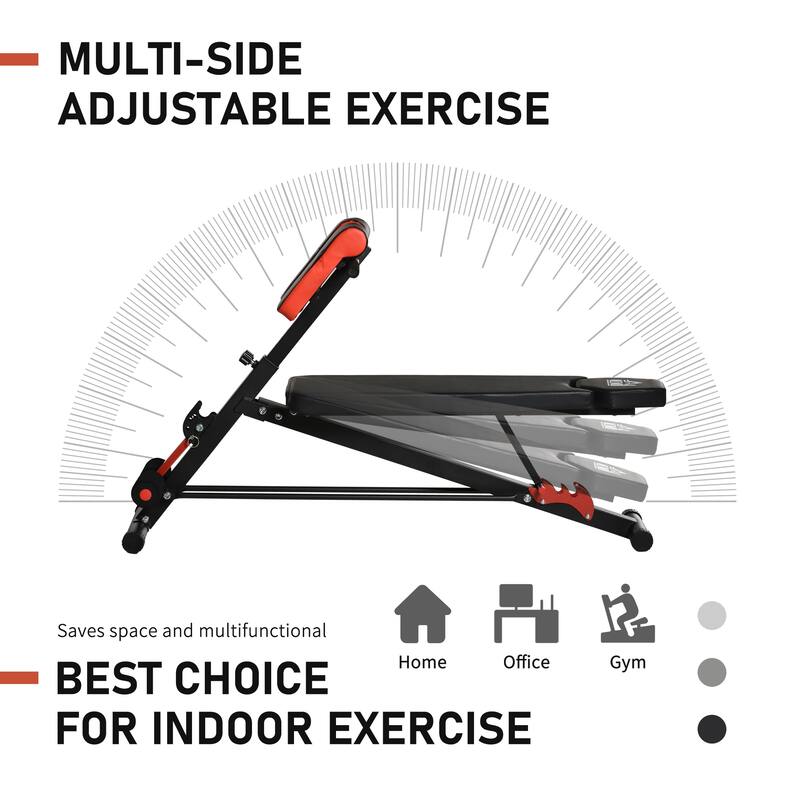 Soozier Adjustable Workout Bench Sit-Up Bench with 2 Decline Angles