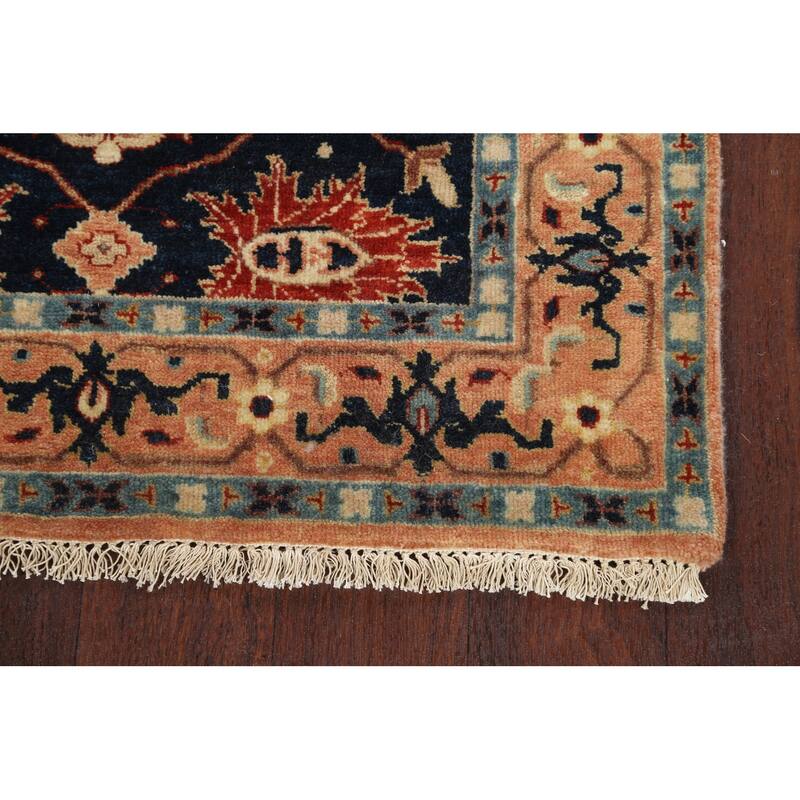 Vegetable Dye Floral Heriz Serapi Oriental Runner Rug Hand-knotted - 2'8" x 9'9"