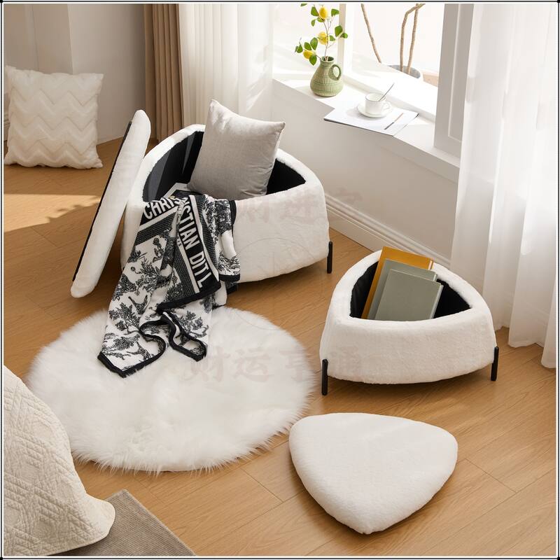 29.9"Wide 2 - Piece Upholstered Storage Ottoman Set - Ivory