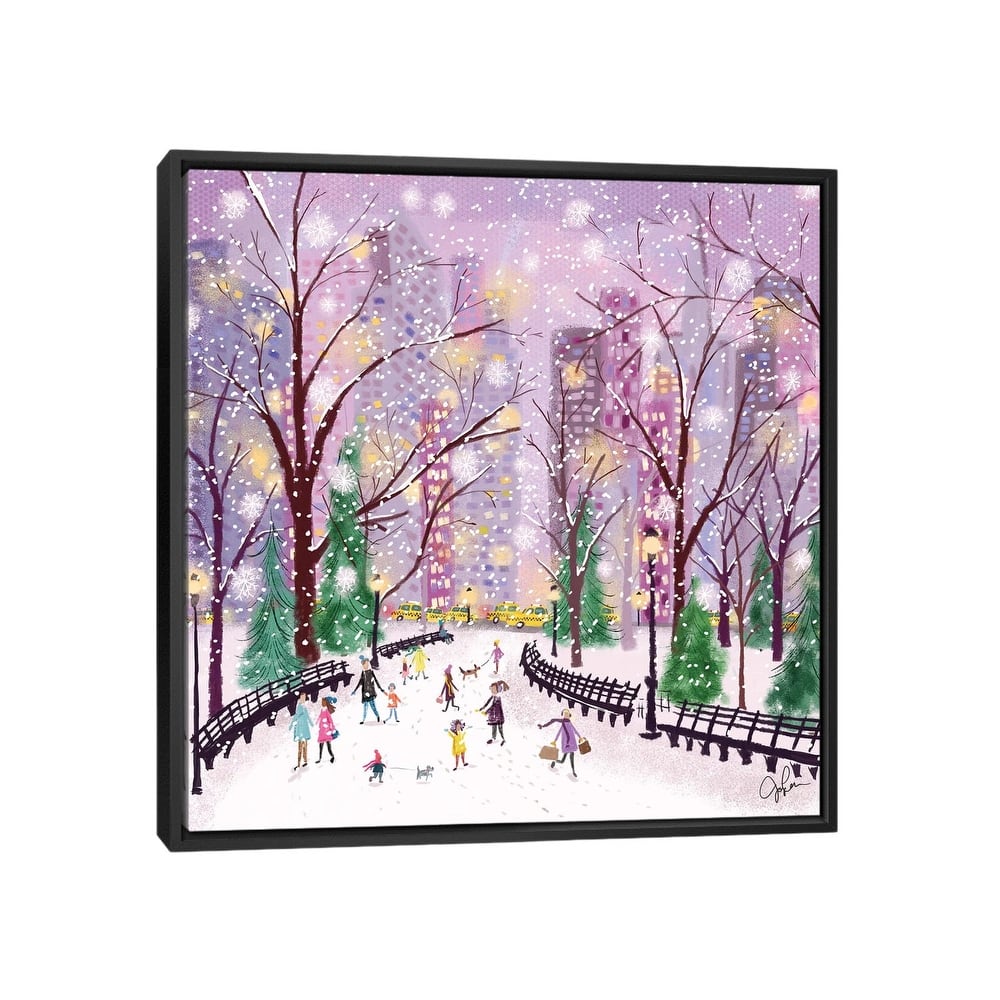 iCanvas "Snowy Night" by Joy Laforme Framed Canvas Print