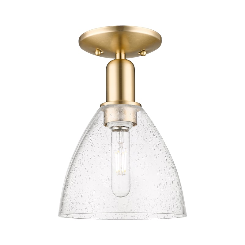 Innovations Lighting Endless Possibilities Arcadia - Bristol - 1 Light 8" Semi-Flush Mount - Champagne Bronze/Seedy