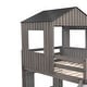 preview thumbnail 11 of 35, Farmhouse Twin Over Full Wooden Playhouse Bunk Bed with Ladder & Slide