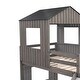 preview thumbnail 11 of 35, Twin-Full Playhouse Bunk Bed wFarmhouse, Slide, Guardrails, Ladder