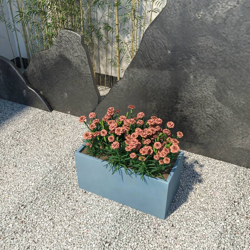 Bloom Rectangular Planter in Fiberstone and MgO Clay for Indoor Outdoor