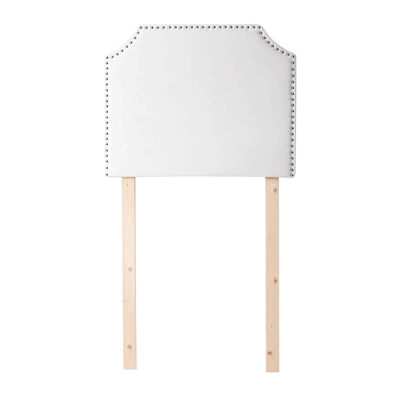 Twin XL Bevel Tacked Plush White College Headboard