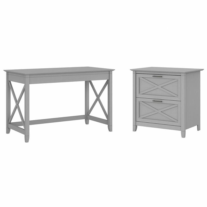 Key West 48W Writing Desk with Lateral File Cabinet by Bush Furniture