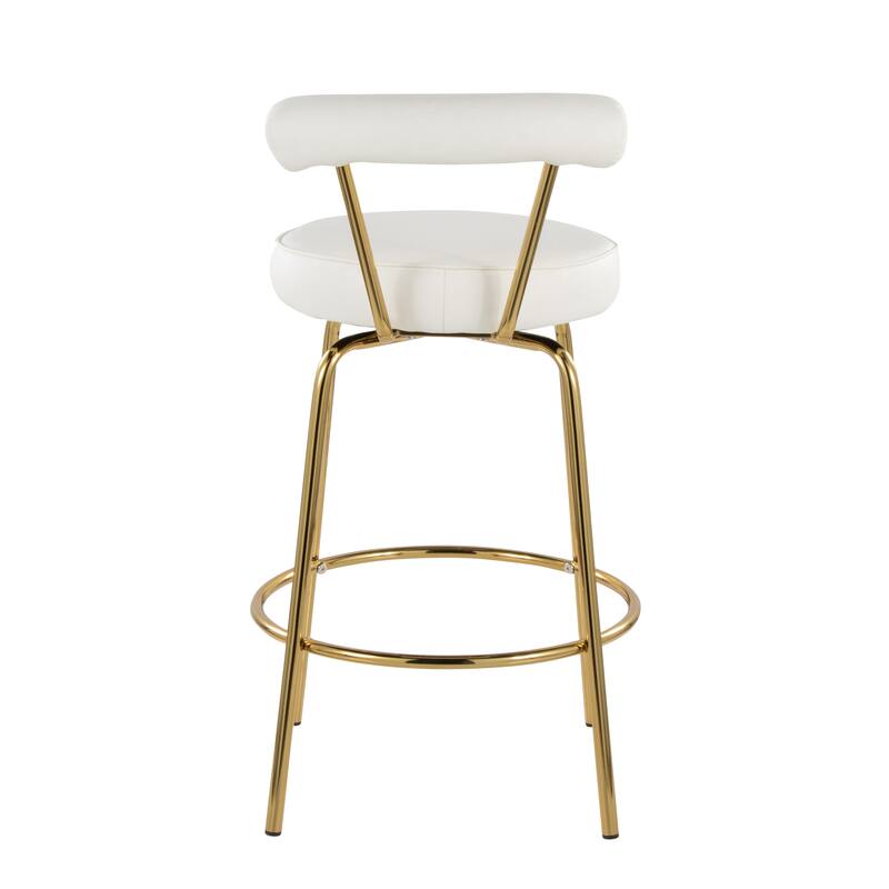 Silver Orchid Caines 26" Fixed-Height Gold Counter Stool (Set of 2)