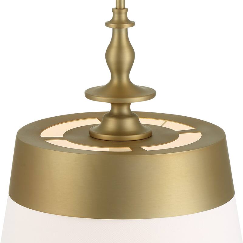 Ava 15.75 in. 1-Light Brushed Gold Transitional Pendant Light