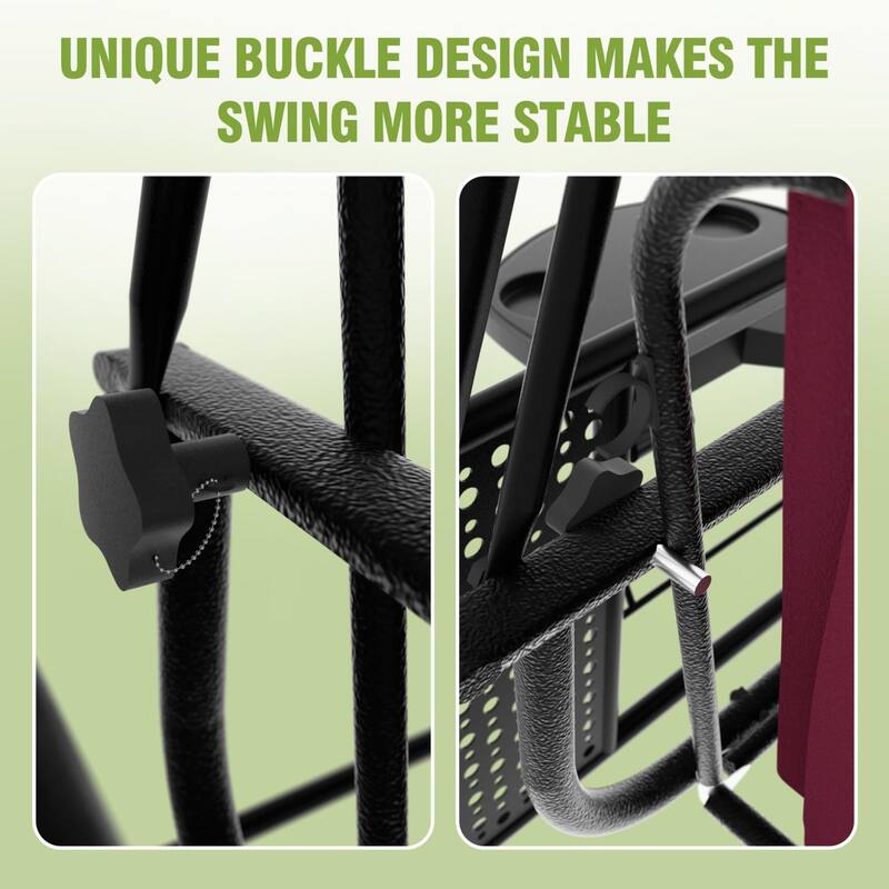 VEIKOUS 3-Seat 2-in-1 Convertible Patio Porch Swing with Adjustable Canopy Swing and Cushion