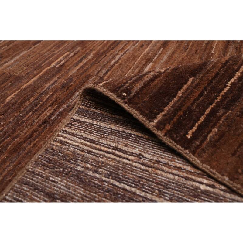 ECARPETGALLERY Hand-knotted Peshawar Ziegler Dark Brown Wool Rug - 8'11 x 11'10