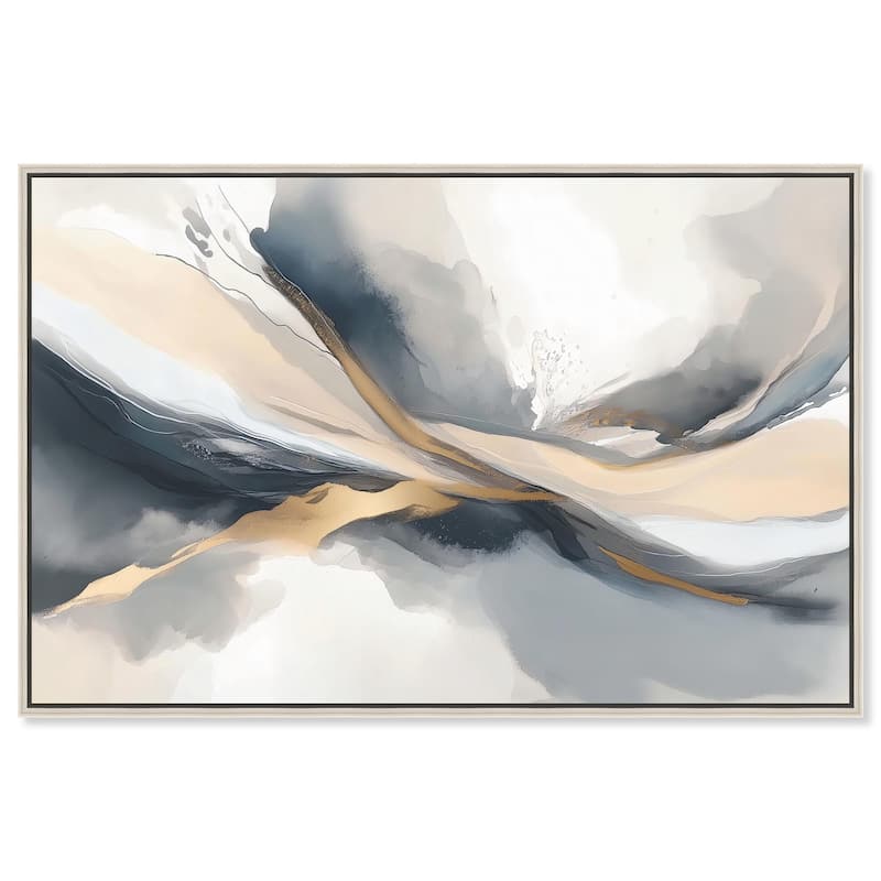 Dynamic Swirls II Canvas by Art Remedy - Silver - 45" x 30"
