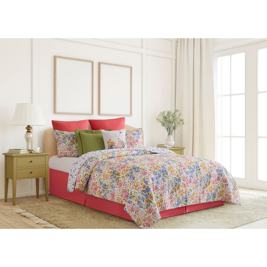 Florian Watercolor Cotton Quilt Bedding Set