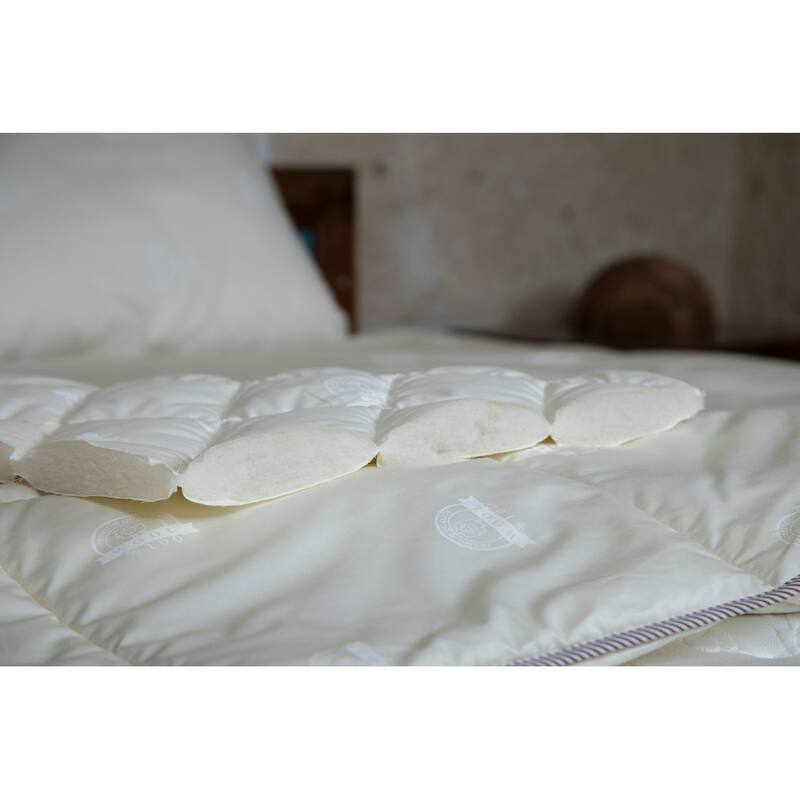Premium New Zealand Washable Wool Comforter,100% Cotton Cover Fabric, Medium Weight Wool Fill, Wool Duvet Quilt
