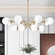 preview thumbnail 5 of 32, 16-Light Mid-Century Modern 2-Tier Large Round Sputnik Glass Globe Chandelier with Milky White Glass Globe Shade