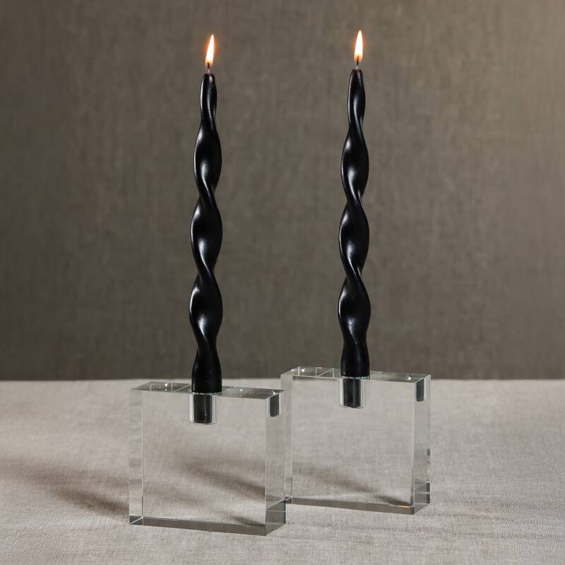Lumière Twist Formal Taper Candles, Set of 12 - Holiday Table Décor