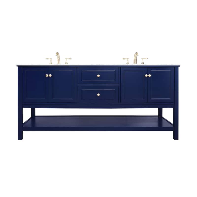 Grand 60 - 72 Inch Double Bathroom Vanity - 72 Inches - Blue