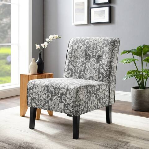 Porch & Den Mathilda Grey Damask Accent Chair