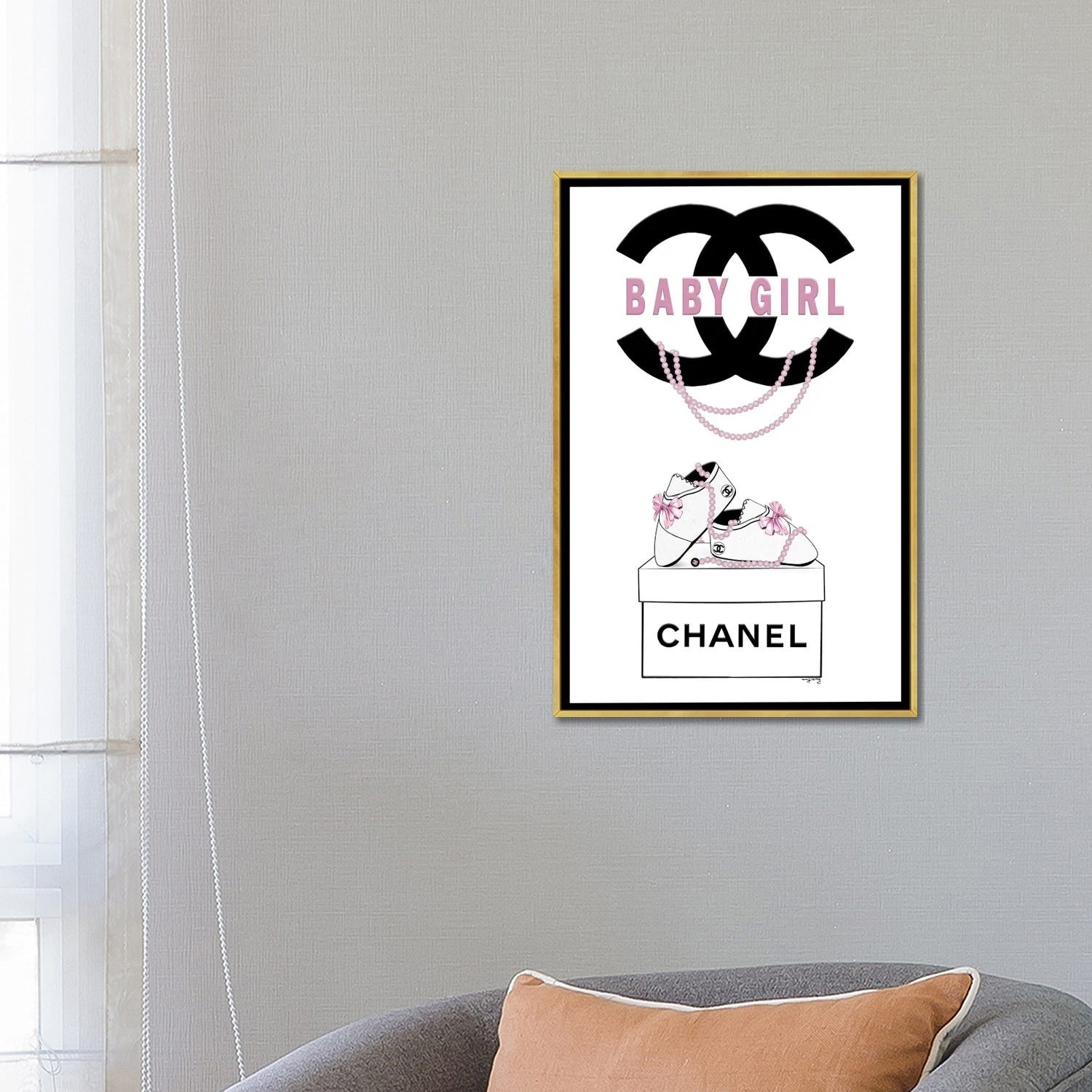 iCanvas Baby Girl Chanel by Pomaikai Barron Framed Canvas Print - Bed  Bath & Beyond - 36870138