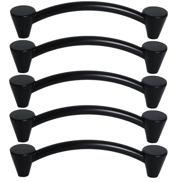 Cabinet Handles Pull Zinc Alloy 3.8" Hole Center for Furniture Door Cabinet Cupboard Wardrobe Dresser 5pcs Black
