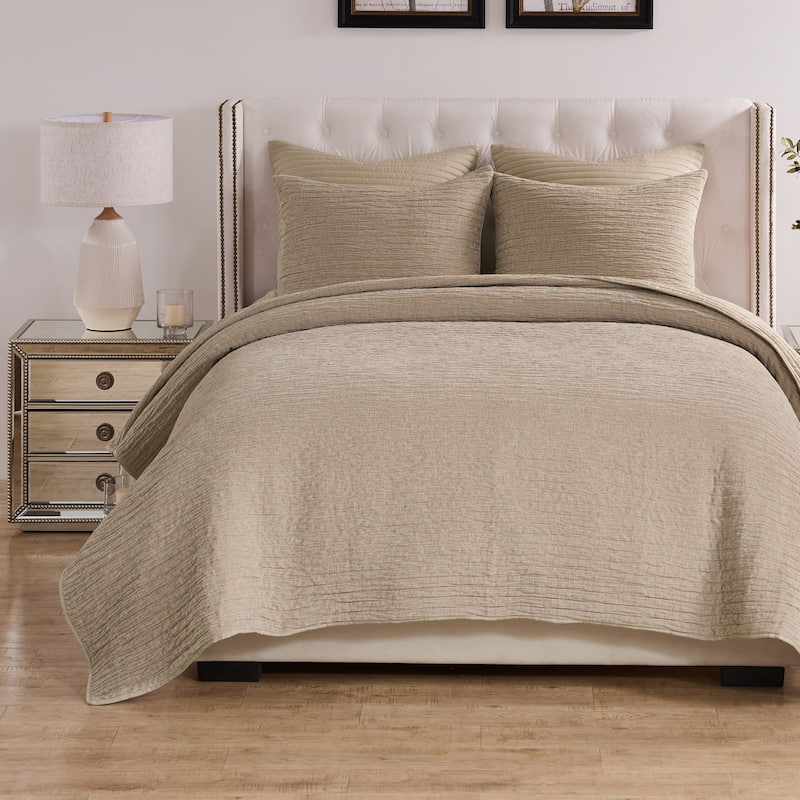Greenland Home Fashions Velvet Crush Textured Plush Coverlet Set