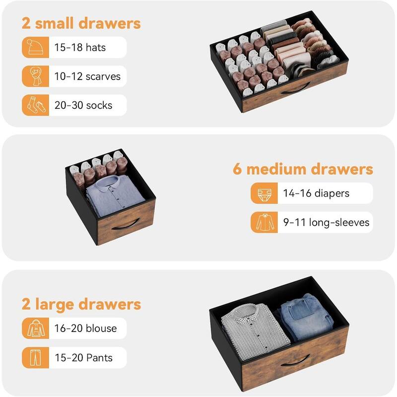 GAOMON Bedroom Dresser with 10 Large Drawers