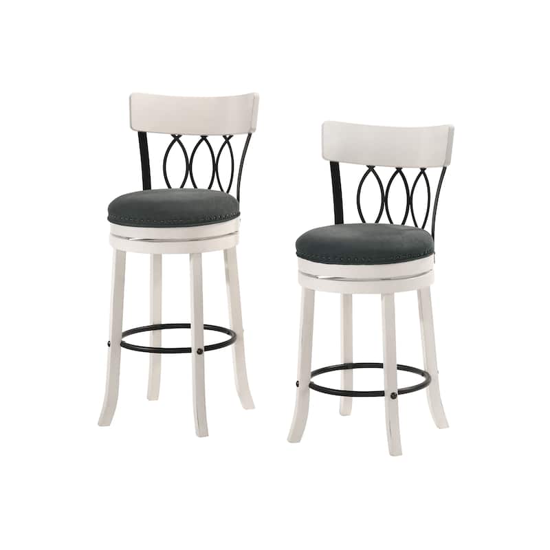 Furniture of America Wynn Contemporary Wood and Fabric Swivel Chairs (Set of 2)