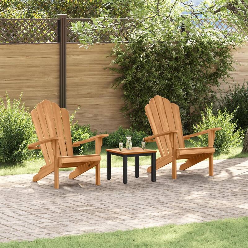 vidaXL Garden Adirondack Chairs 2 pcs Brown Teak - 30.3 x 30.7 x 37.4