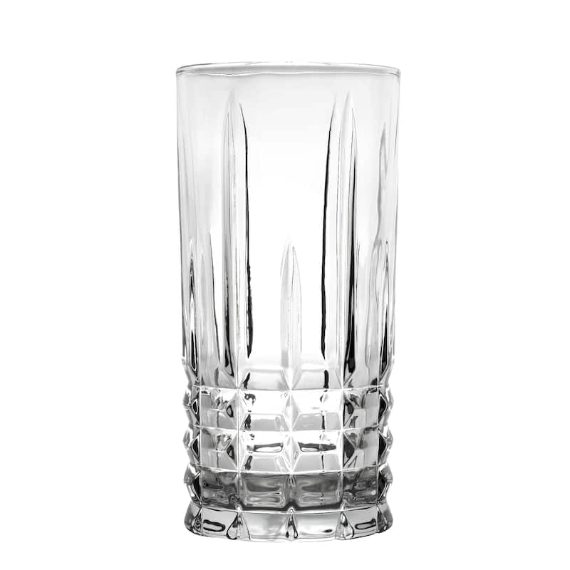 Lorren Home Trends 12 OZ. Drinking Glass-Textured Cut Glass, Set of 6