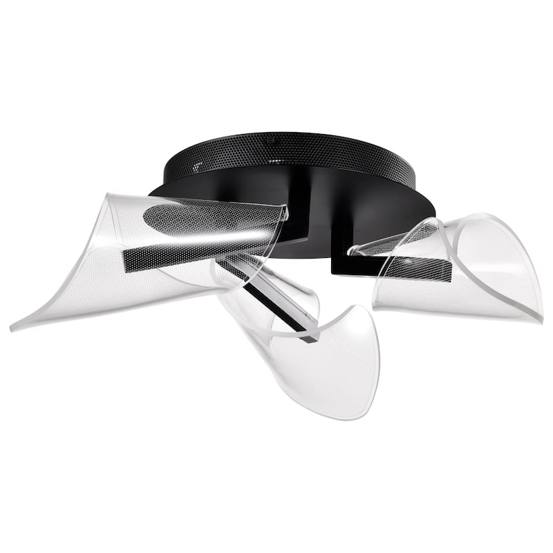 Sedona - 22 Inch LED Flush Mount - Matte Black - Silk Screened Acrylic Lens - Matte Black