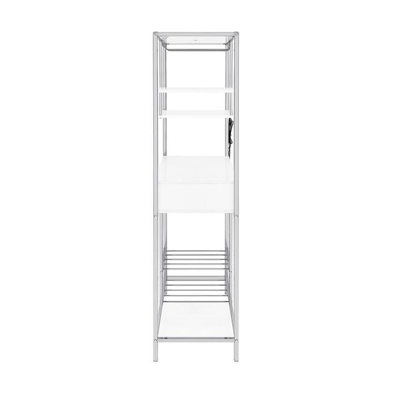 Wavecrest White High Gloss 6-shelf Wine Cabinet