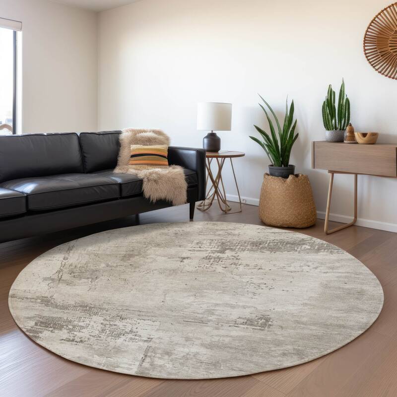 Premium Washable Super Soft Casual Abstract Mayfield Rug - Beige - 8' x 8'
