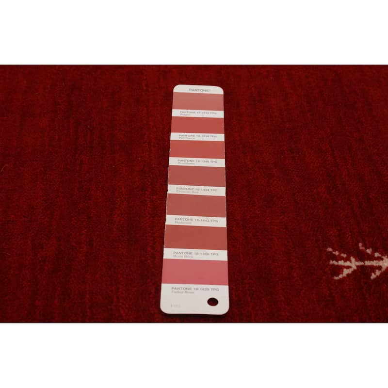 Kashkuli Gabbeh Red Rug 4'11" x 4'11" - 4'11 x 4'11