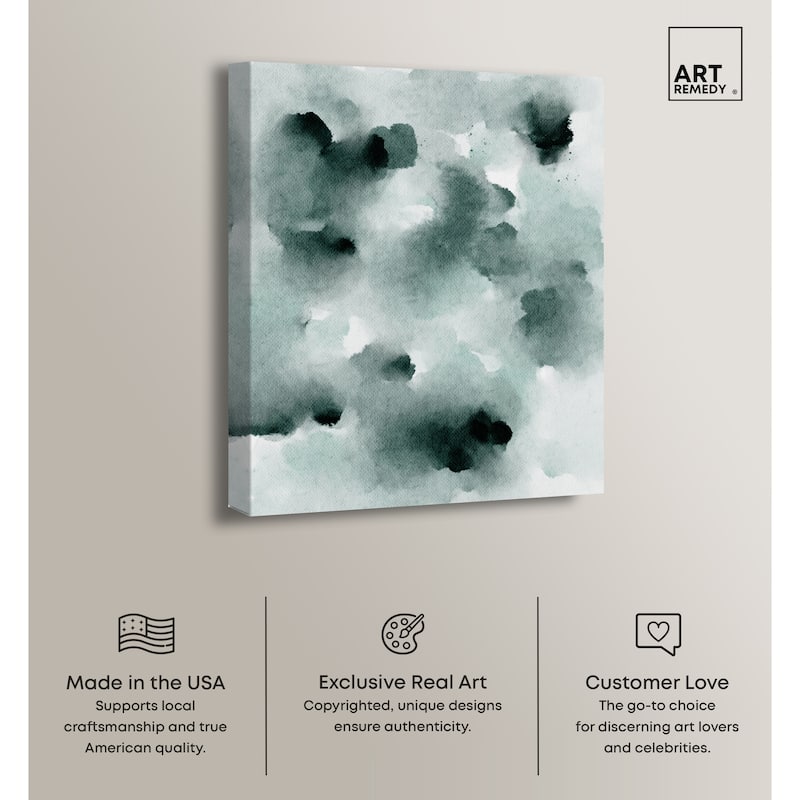 Art Remedy Diluted Smoke In The Snow Gallery Wrapped Watercolor Boho Abstracts