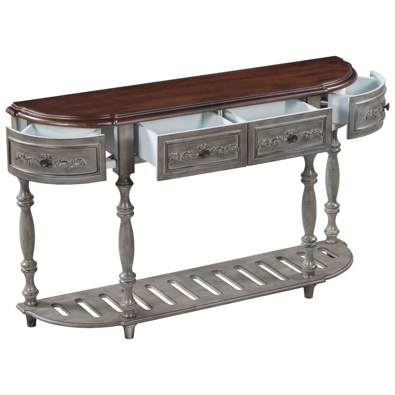 Modern Console Table with 4 Drawers and 1 Shelf