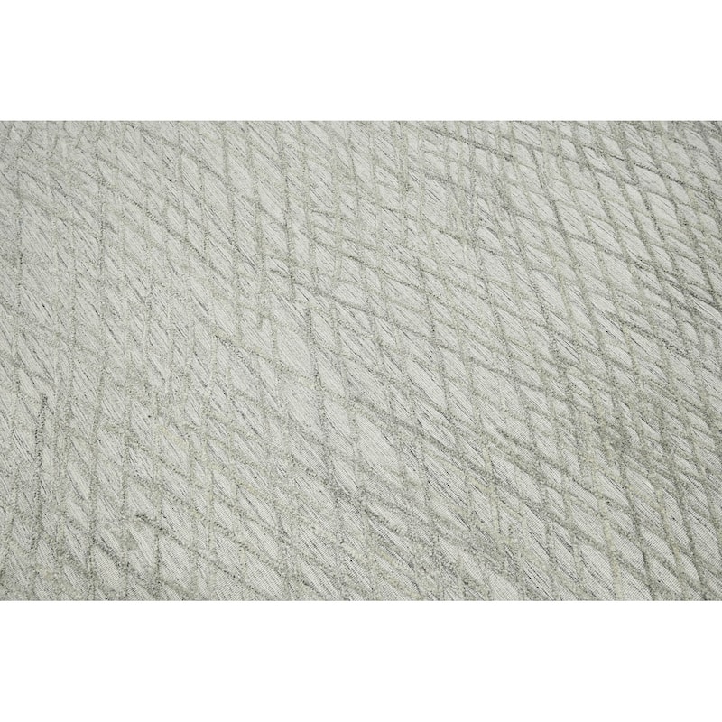 Hand Knotted Textured Gray Tibetan 100% Wool Modern Oriental Area Rug - 8' 1'' x 10'