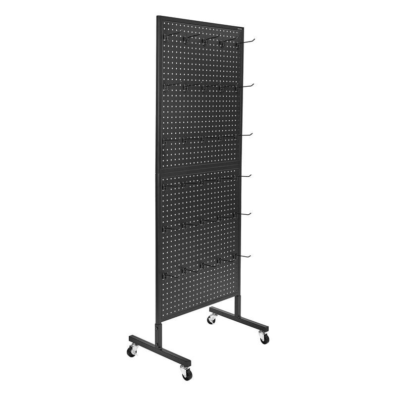 Metal Pegboard Display Stand with Hooks for Shop or Garage - Basic-Rollar-Style